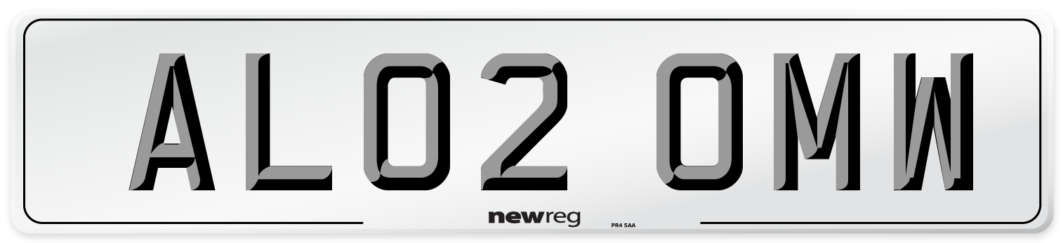 AL02 OMW Number Plate from New Reg